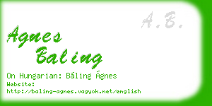 agnes baling business card