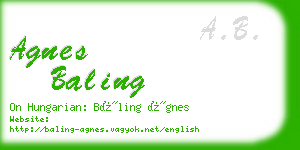 agnes baling business card